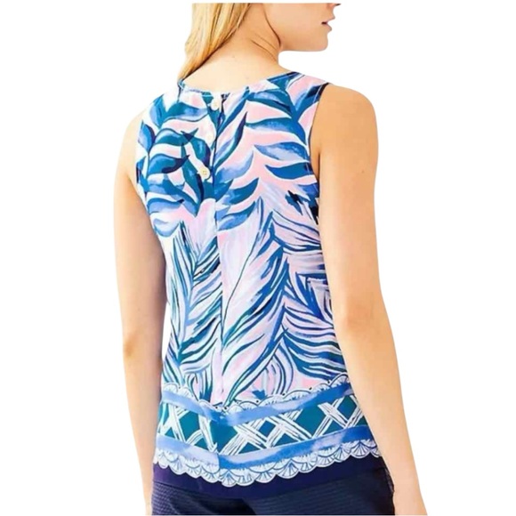 Lilly Pulitzer Iona Sleeveless Top in Pink Tropics Tint Heat Wave Sz M - Picture 4 of 12